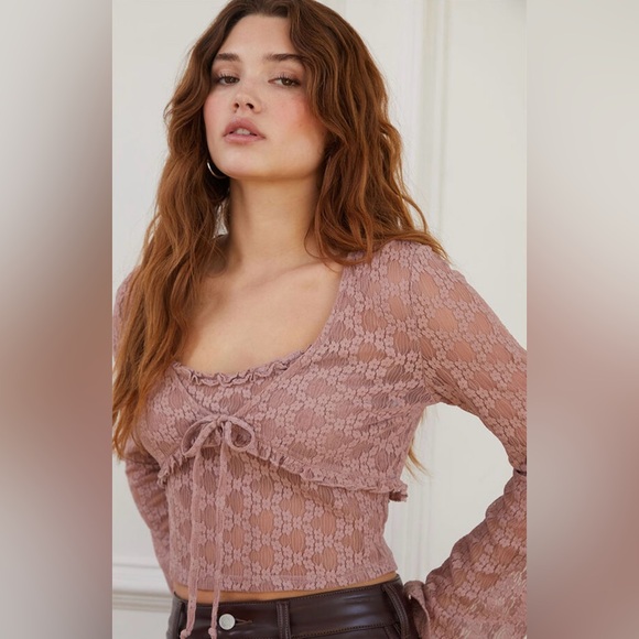 LA Hearts Trim Tie Front Cami & Cardigan Two-Piece Set | Size: L | Pink - Picture 1 of 6